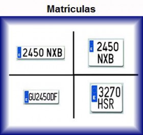 matricula acrilica de chapa
